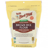 3 PACK of Bobs Red Mill, Organic Brown Rice Flour, Whole Grain, 24 oz (680 g)