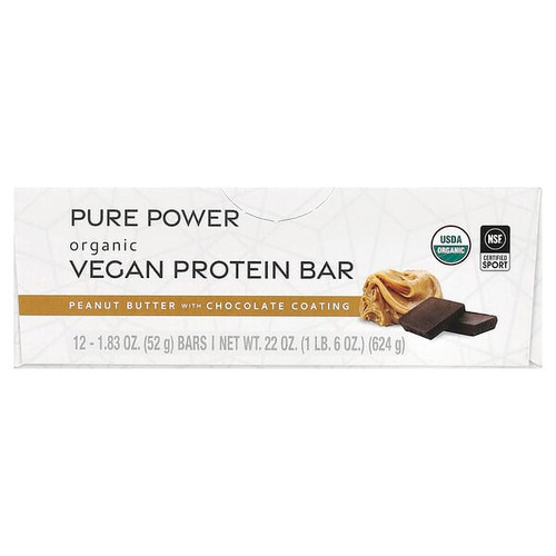 <img alt="Dr. Mercola, Pure Power, Organic Vegan Protein Bar, Peanut Butter With Chocolate Coating, 12 Bars, 1.83 oz (52 g) Each (Discontinued Item)" title="Dr. Mercola, Pure Power, Organic Vegan Protein Bar, Peanut Butter With Chocolate Coating, 12 Bars, 1.83 oz (52 g) Each (Discontinued Item),810487032629"