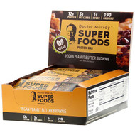 Dr. Murrays, Superfoods Protein Bars, Vegan Peanut Butter Brownie , 12 Bars, 2.05 oz (58 g) Each