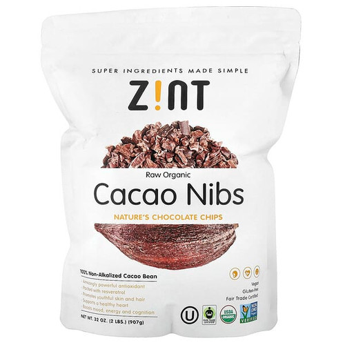 <img alt="Zint, Raw Organic Cacao Nibs, 32 oz (907 g)" title="Zint, Raw Organic Cacao Nibs, 32 oz (907 g),817516020534"