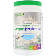 Genuine Health, Fermented Organic Vegan Proteins+, Natural Vanilla Flavor, 1.3 lbs (600 g)