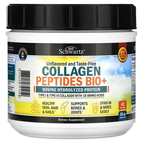 <img alt="BioSchwartz, Collagen Peptides Bio+, Unflavored, 16 oz (454 g)" title="BioSchwartz, Collagen Peptides Bio+, Unflavored, 16 oz (454 g),737212751252"
