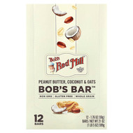 <img alt="Bobs Red Mill, Bobs Bar, Peanut Butter, Coconut & Oats, 12 Bars, 1.76 oz (50 g) Each" title="Bobs Red Mill, Bobs Bar, Peanut Butter, Coconut & Oats, 12 Bars, 1.76 oz (50 g) Each,039978049025"