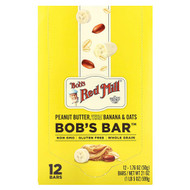 <img alt="Bobs Red Mill, Bobs Bar, Peanut Butter, Banana & Oats, 12 Bars, 1.76 oz (50 g) Each" title="Bobs Red Mill, Bobs Bar, Peanut Butter, Banana & Oats, 12 Bars, 1.76 oz (50 g) Each,039978089021"