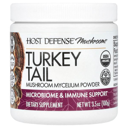 <img alt="Host Defense, Mushrooms, Turkey Tail, Mushroom Mycelium Powder, 3.5 oz (100 g)" title="Host Defense, Mushrooms, Turkey Tail, Mushroom Mycelium Powder, 3.5 oz (100 g),633422477718"