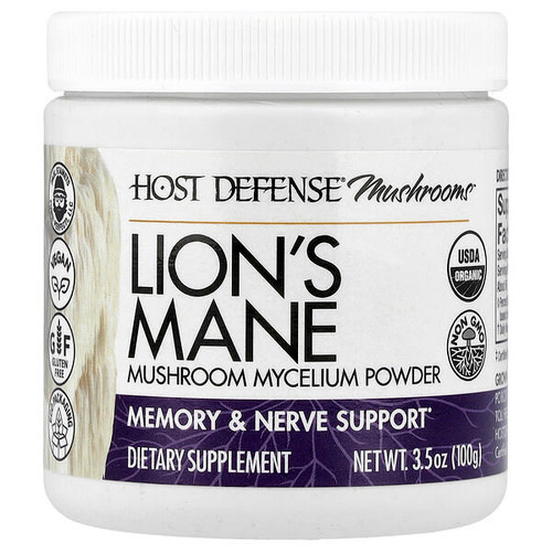 <img alt="Host Defense, Host Defense Mushrooms, Lions Mane, Mushroom Mycelium Powder, 3.5 oz (100 g)" title="Host Defense, Host Defense Mushrooms, Lions Mane, Mushroom Mycelium Powder, 3.5 oz (100 g),633422306964"