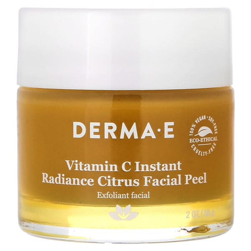 <img alt="DERMA E, Vitamin C, Instant Radiance Citrus Facial Peel, 2 oz (56 g)" title="DERMA E, Vitamin C, Instant Radiance Citrus Facial Peel, 2 oz (56 g),030985003567"