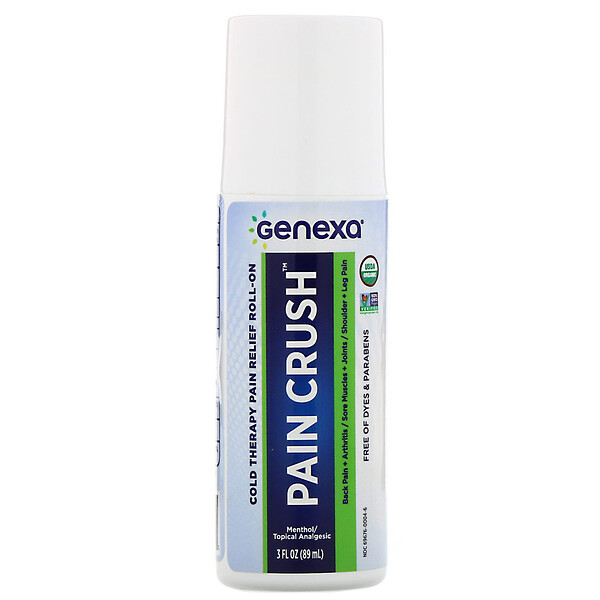 Genexa, Pain Crush, Cold Therapy Pain Relief RollOn, 3 fl oz (89 ml)