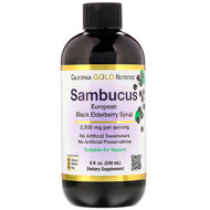 California Gold Nutrition, Sambucus European Black Elderberry Syrup, 2500 mg, 8 fl oz (240 ml)