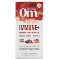 Organic Mushroom Nutrition, Immune+, Powered by Reishi + Probiotics, Super Berry, 10 Packets, 0.21 oz (6.1 g) Each