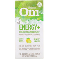 Organic Mushroom Nutrition, Energy+, Powered by Cordyceps + Yerba Mate, Lemon Lime, 10 Packets, 0.22 oz (6.4 g) Each