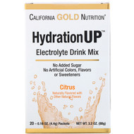 California Gold Nutrition, HydrationUP, Electrolyte Drink Mix, Citrus, 20 Packets, 0.16 oz (4.4 g) Each