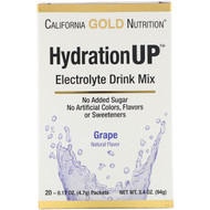 California Gold Nutrition, HydrationUP, Electrolyte Drink Mix, Grape, 20 Packets, 0.17 oz (4.7 g) Each