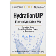 California Gold Nutrition, HydrationUP, Electrolyte Drink Mix, Mixed Berry, 20 Packets, 0.17 oz (4.7 g) Each