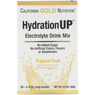 California Gold Nutrition, HydrationUP, Electrolyte Drink Mix, Tropical Fruit, 20 Packets, 0.17 oz (4.8 g) Each