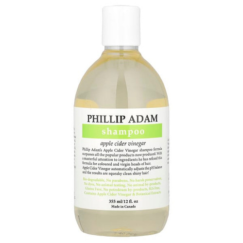 <img alt="Phillip Adam, Shampoo, Apple Cider Vinegar, 12 fl oz (355 ml)" title="Phillip Adam, Shampoo, Apple Cider Vinegar, 12 fl oz (355 ml),850402000050"