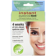 Godefroy, Instant Eyebrow Tint, Permanent Eyebrow Tint Kit, Medium Brown, 3 Application Kit