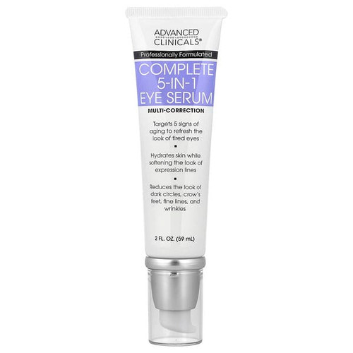 <img alt="Advanced Clinicals, Complete 5-In-1 Eye Serum, 2 fl oz (59 ml)" title="Advanced Clinicals, Complete 5-In-1 Eye Serum, 2 fl oz (59 ml),819265009778"