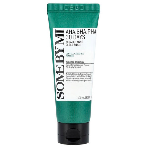 <img alt="SOME BY MI, AHA, BHA, PHA 30 Days Miracle Acne Clear Foam, 3.38 fl oz (100 ml)" title="SOME BY MI, AHA, BHA, PHA 30 Days Miracle Acne Clear Foam, 3.38 fl oz (100 ml),8809647390091"