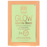 Pixi Beauty, Skintreats, Glow Glycolic Boost, Brightening Infusion Sheet Mask, 3 Sheets