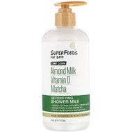 Petal Fresh, Pure, SuperFoods for Bath, Come Clean Detoxifying Shower Milk, Almond Milk, Vitamin D & Matcha, 16 fl oz (475 ml)