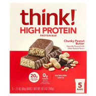 <img alt="Think , High Protein Bars, Chunky Peanut Butter, 5 Bars, 2.1 oz (60 g) Each" title="Think , High Protein Bars, Chunky Peanut Butter, 5 Bars, 2.1 oz (60 g) Each,753656709512"