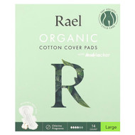 <img alt="Rael, Organic Cotton Cover Pads with Leaklocker, Large, 14 Count" title="Rael, Organic Cotton Cover Pads with Leaklocker, Large, 14 Count,856032008060"