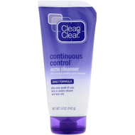 3 PACK of Clean & Clear, Continuous Control Acne Cleanser, Daily Formula, 5 oz (142 g)