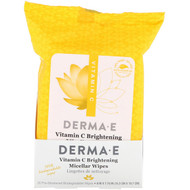 3 PACK of Derma E, Vitamin C Brightening Micellar Wipes, 30 Pre-Moistened Wipes