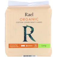 3 PACK of Rael, Organic Cotton Cover Panty Liners, Long, 18 Count