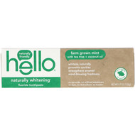 3 PACK of Hello, Naturally Whitening Fluoride Toothpaste, Farm Grown Mint, 4.7 oz (133 g)