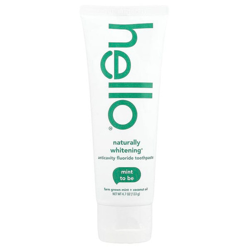 <img alt="Hello, Naturally Whitening Anticavity Fluoride Toothpaste, Mint to Be , 4.7 oz (133 g)" title="Hello, Naturally Whitening Anticavity Fluoride Toothpaste, Mint to Be , 4.7 oz (133 g),819156020233"