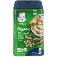 3 PACK of Gerber, Organic Oatmeal Cereal, Sitter, Millet Quinoa, 8 oz (227 g)