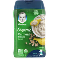 3 PACK of Gerber, Organic Oatmeal Cereal, Sitter, Banana , 8 oz (227 g)