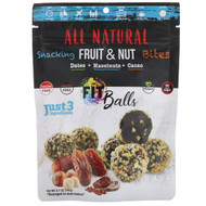 3 PACK of Natures Wild Organic, All Natural, Snacking Fruit & Nut Bites, Fit Balls, Dates + Hazelnuts + Cacao, 5.1 oz (144 g)