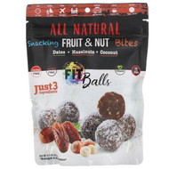 3 PACK of Natures Wild Organic, All Natural, Snacking Fruit & Nut Bites, Fit Balls, Dates + Hazelnuts + Coconut, 5.1 oz (144 g)