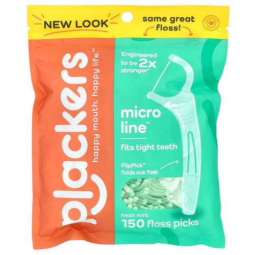 <img alt="Plackers, Micro Line, Floss Picks, Fresh Mint, 150 Count" title="Plackers, Micro Line, Floss Picks, Fresh Mint, 150 Count,651080186513"