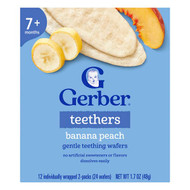 <img alt="Gerber, Teethers, Gentle Teething Wafers, 7+ Months, Banana Peach, 12 Individually Wrapped 2-Packs, 0.14 oz (4 g) Each" title="Gerber, Teethers, Gentle Teething Wafers, 7+ Months, Banana Peach, 12 Individually Wrapped 2-Packs, 0.14 oz (4 g) Each,015000049621"