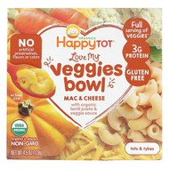 3 PACK of Happy Family Organics, Organics Happy Tot, Love My Veggies Bowl, Mac & Cheese, 4.5 oz (128 g)