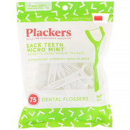 3 PACK of Plackers, Back Teeth Micro Mint, Dental Flossers, Mint, 75 Count