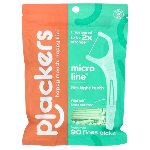 <img alt="Plackers, Micro Line, Floss Picks, Fresh Mint, 90 Count" title="Plackers, Micro Line, Floss Picks, Fresh Mint, 90 Count,651080196000"