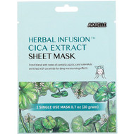 3 PACK of Avarelle, Herbal Infusion, Cica Extract Sheet Mask, 1 Single Use Mask, 0.7 oz (20 g)