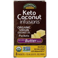 3 PACK of Now Foods, Ellyndale Naturals, Keto Coconut Infusions, Non-Dairy Butter Flavor, 3 Pack, 0.5 fl oz (15 ml) Each