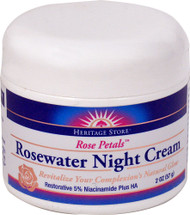 Heritage Store, Rosewater Night Cream, Rose Petals, 2 oz (57 g)