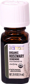 Aura Cacia Organic Pure Essential Oil Rosemary Verbenone -- 0.25 fl oz