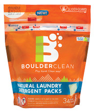 Boulder Clean Natural Laundry Detergent Power Packs, Valencia Orange -- 34 Packs