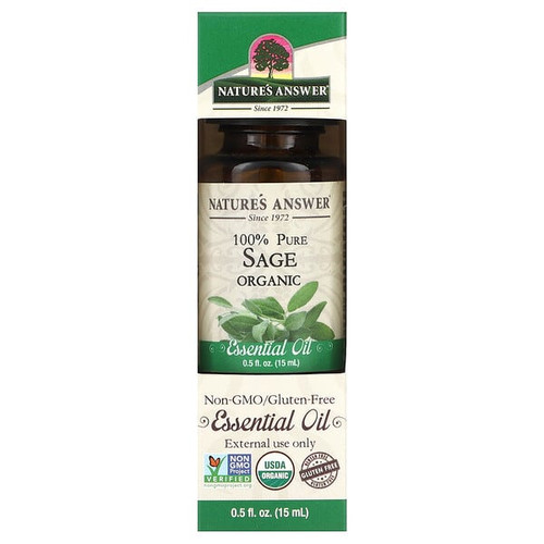 <img alt="Natures Answer, 100% Pure Organic Essential Oil, Sage, 0.5 fl oz (15 ml)" title="Natures Answer, 100% Pure Organic Essential Oil, Sage, 0.5 fl oz (15 ml),083000266744"