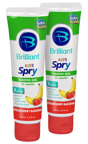 Baby Buddy Kid's Spry Tooth Gel with Xylitol Strawberry Banana -- 2 Pack
