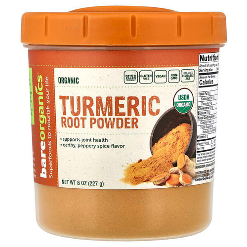 <img alt="BareOrganics, Organic Turmeric Root Powder, 8 oz (227 g)" title="BareOrganics, Organic Turmeric Root Powder, 8 oz (227 g),818423028767"