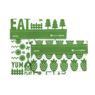 3 PACK of Lunchskins Reusable Sandwich and Snack Bag Zippered- Green-White -- 1 Set